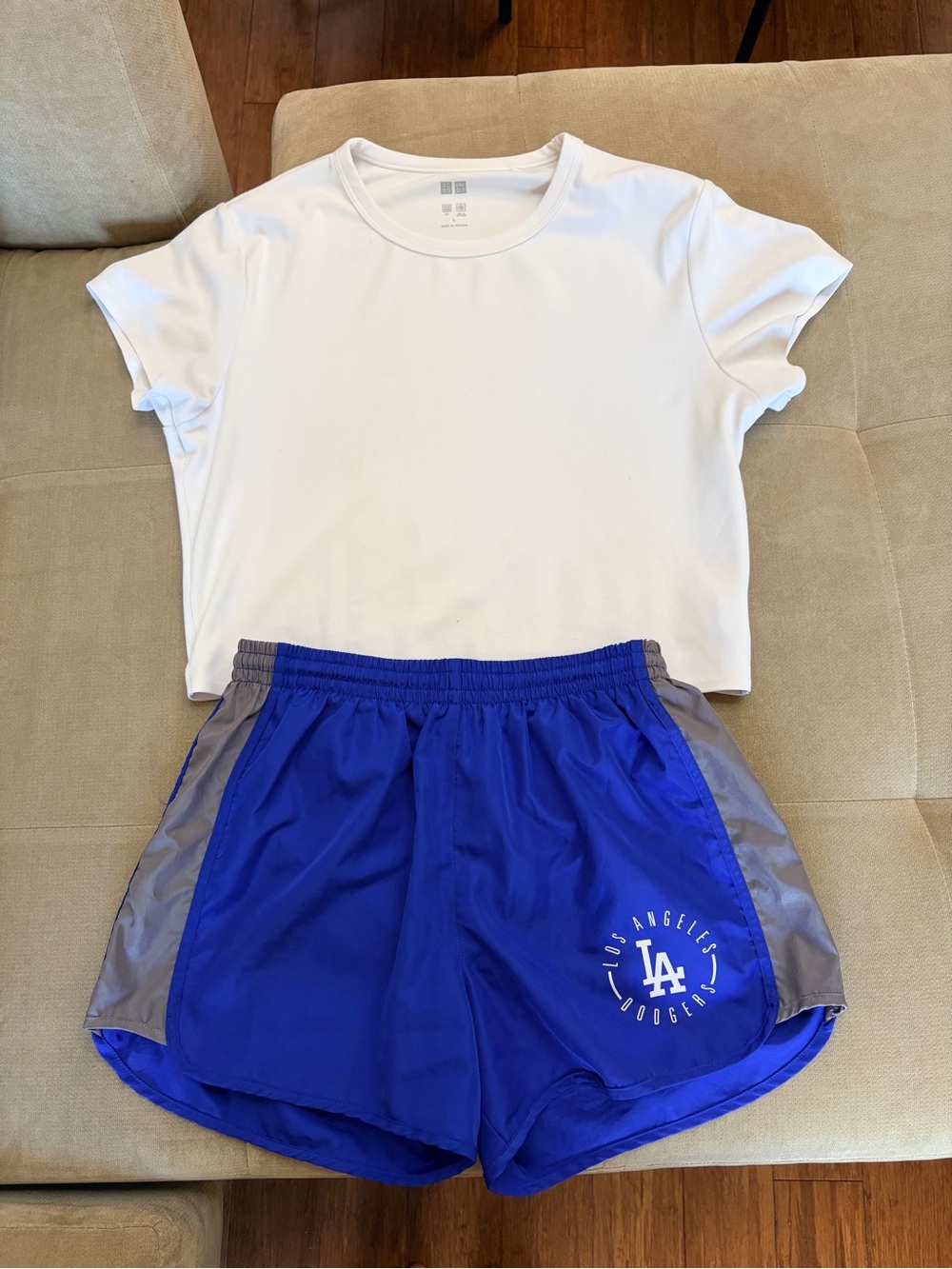 PINK Victoria's Secret Royal Blue with Gray Lined Shorts